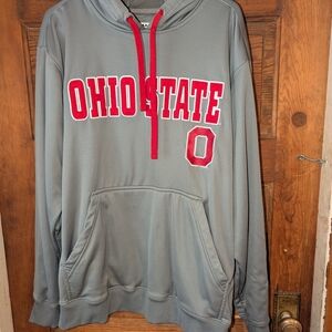 Ohio State Buckeyes Gray Hoodie-Red Lettering•Large•Pullover•Dual Pocket•‎